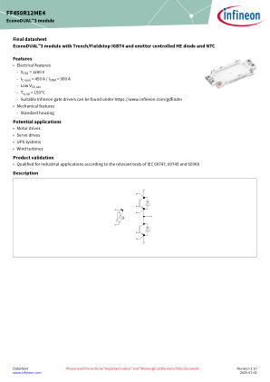 FF450R12ME4 datasheet cover page