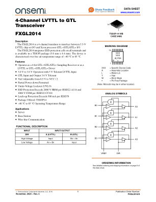 FXGL2014 数据手册首页