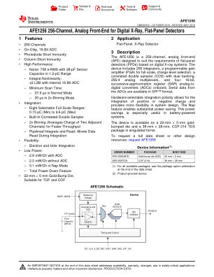 AFE1256 datasheet cover page