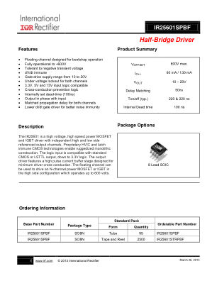 IR25601S datasheet cover page