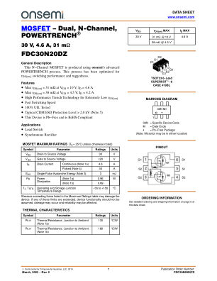 FDC30N20DZ 数据手册首页
