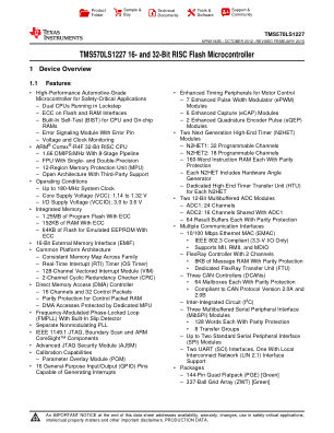 TMS570LS1227 datasheet cover page