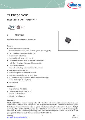 TLE8250GVIO datasheet cover page
