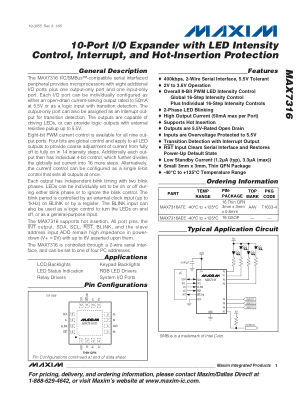 MAX7316 datasheet cover page