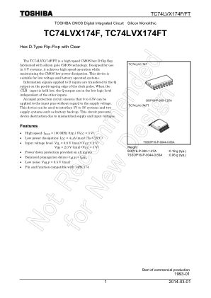 TC74LVX174F datasheet cover page