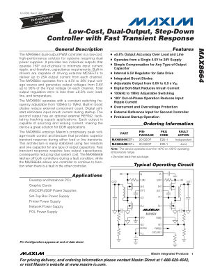 MAX8664 datasheet cover page