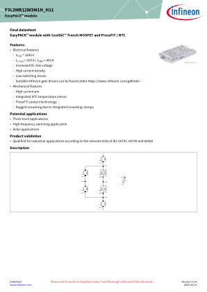 F3L3MR12W3M1H-H11 datasheet cover page