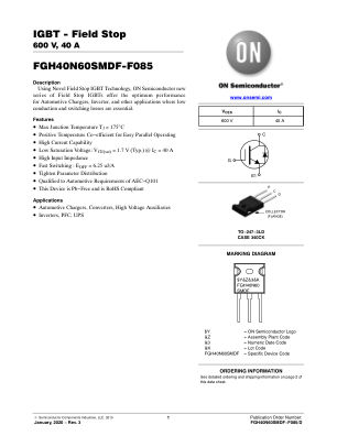 FGH40N60DF datasheet cover page