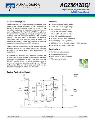AOZ5612BQI datasheet cover page