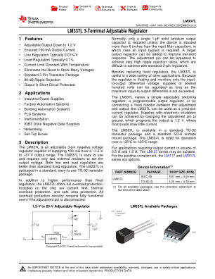 LM337L 数据手册首页