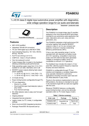 FDA803U 数据手册首页