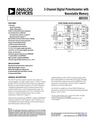 AD5255 datasheet cover page