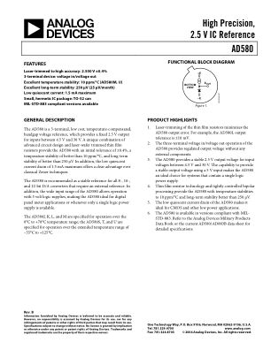 AD580 数据手册首页
