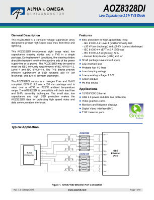 AOZ8328DI datasheet cover page