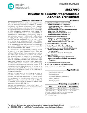 MAX7060 datasheet cover page