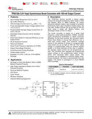 TPS61261 datasheet cover page