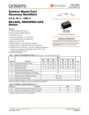 RS1AFA 数据手册首页