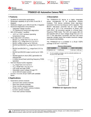 TPS650331-Q1 datasheet cover page