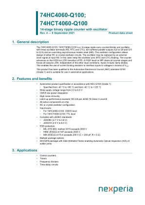 74HCT4060DB-Q100118 datasheet cover page