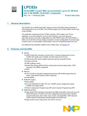 LPC82X datasheet cover page