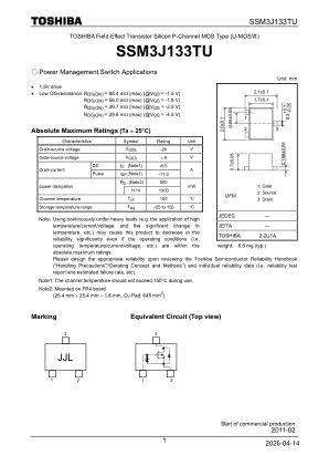 SSM3J133TU 数据手册首页