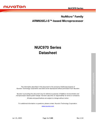 NUC970 数据手册首页