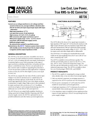 AD736 datasheet cover page