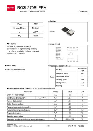 RQ3L270BLFRA 数据手册首页