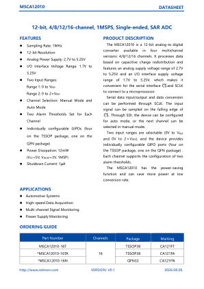 MSCA12010 datasheet cover page