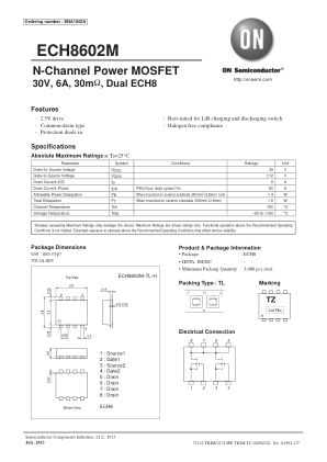 ECH8602M datasheet cover page