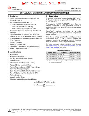 SN74AUC1G07 datasheet cover page