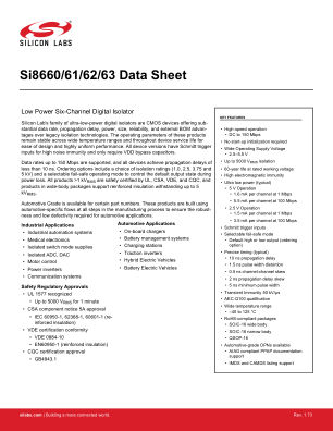 SI8660ED-B-IS 数据手册首页