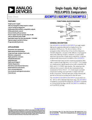 ADCMP551 datasheet cover page