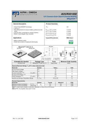 AOCR35105E datasheet cover page