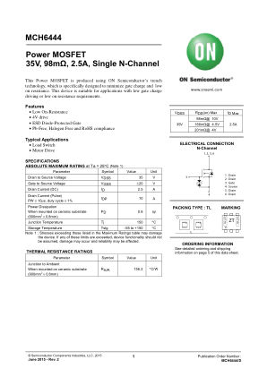 MCH6444 datasheet cover page