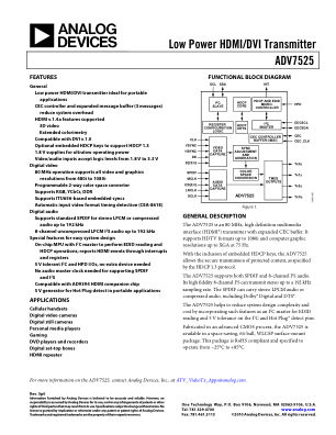 ADV7525 数据手册首页