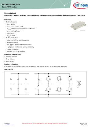 FP75R12KT4P-B11 datasheet cover page