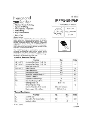 IRFP048N 数据手册首页