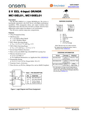 MC10EL01 数据手册首页
