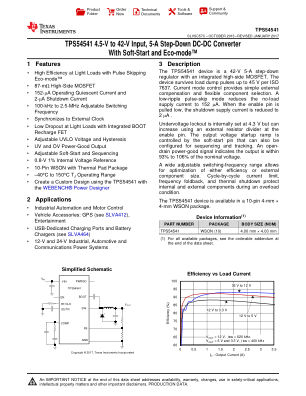 TPS54541 datasheet cover page