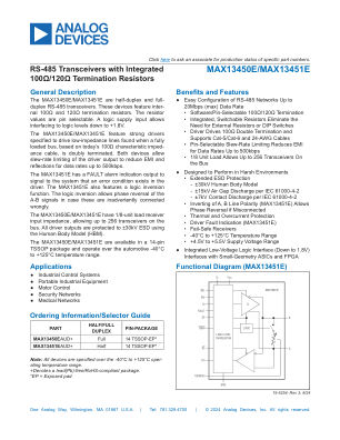 MAX13450E-MAX13451E 数据手册首页
