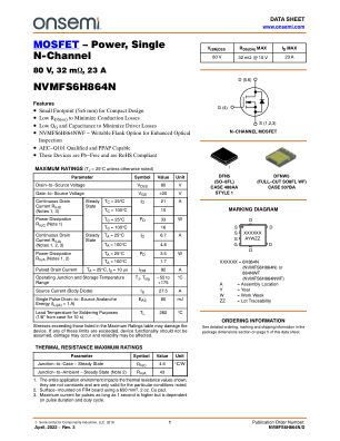 NVMFS6H864N datasheet cover page