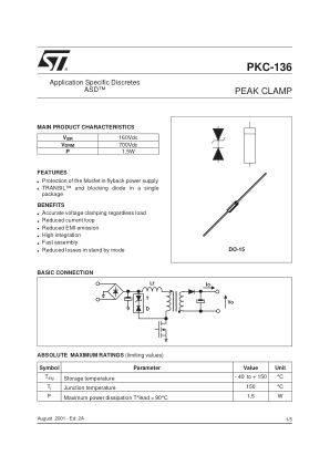 PKC-136 datasheet cover page