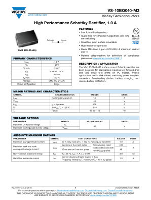 VS-10BQ040M 数据手册首页