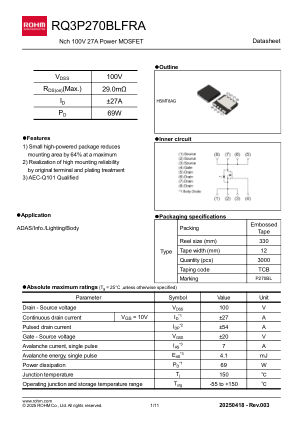 RQ3P270BLFRA 数据手册首页