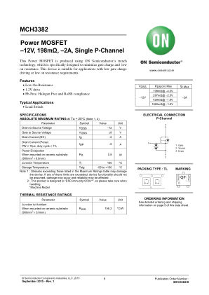 MCH3382 datasheet cover page