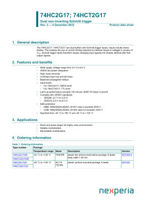 74HC2G17GW datasheet cover page