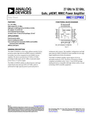 HMC1132PM5E datasheet cover page