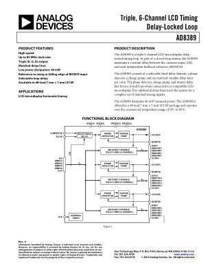 AD8389 数据手册首页