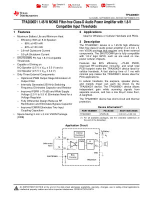 TPA2006D1 数据手册首页